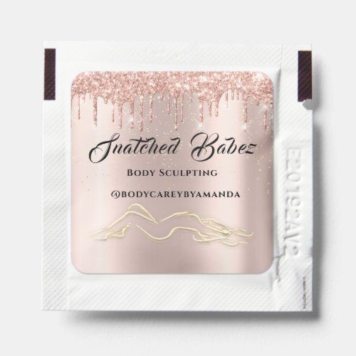 Body Sculpting Beauty Logo Massage Drips Rose Gold Hand Sanitizer Packet