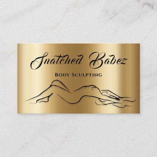 Body Sculpting Beauty Logo Massage Homey Gold Business Card