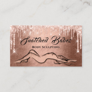 Body Sculpting Beauty Logo Massage  QRCODE Drips Business Card