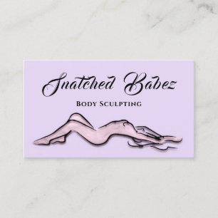 Body Sculpting Beauty Logo Massage QRCODE Purple Business Card