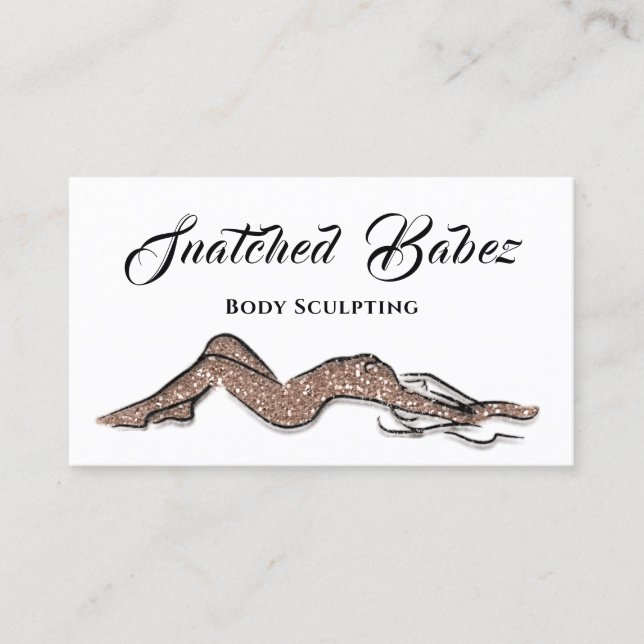 Body Sculpting Beauty Logo Massage QRCODE Rose Business Card (Front)