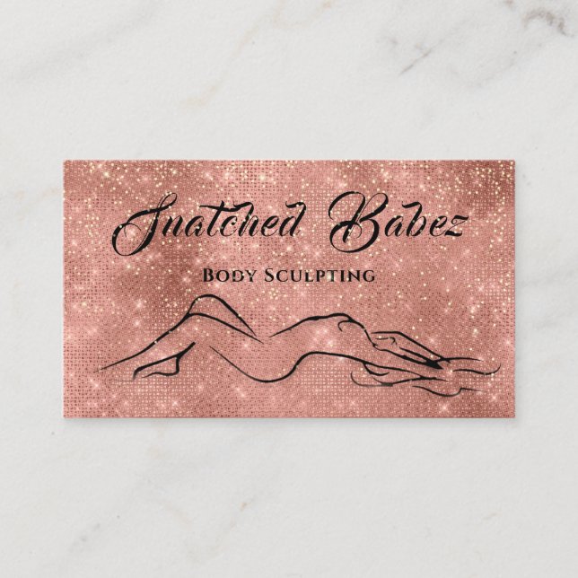 Body Sculpting Beauty Logo Massage Rose Business Card (Front)