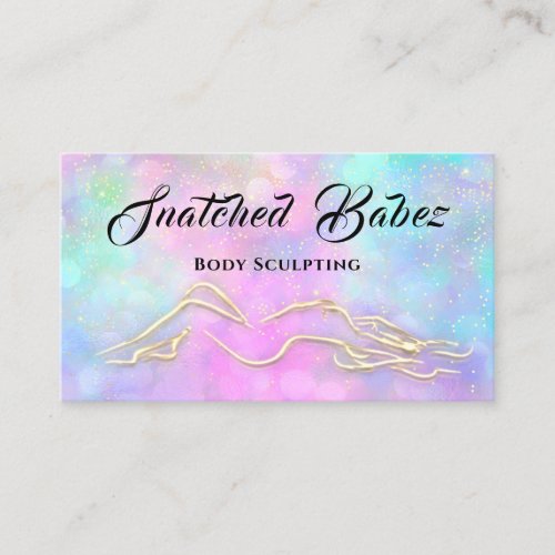 Body Sculpting Beauty Logo Massage Spa Blu Pink Business Card