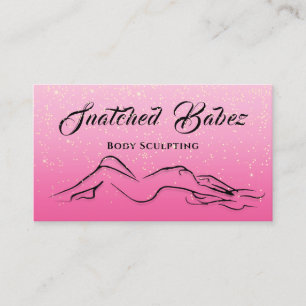 Body Sculpting Beauty Logo Massage Spa Pink Business Card