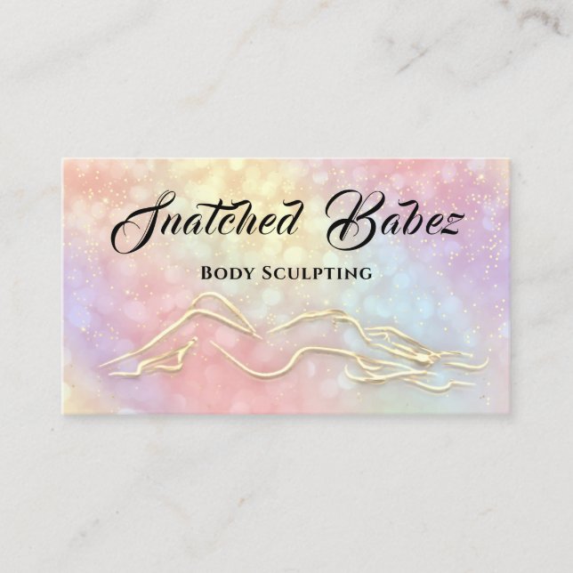 Body Sculpting Beauty Logo Massage Spa Wellness Business Card (Front)