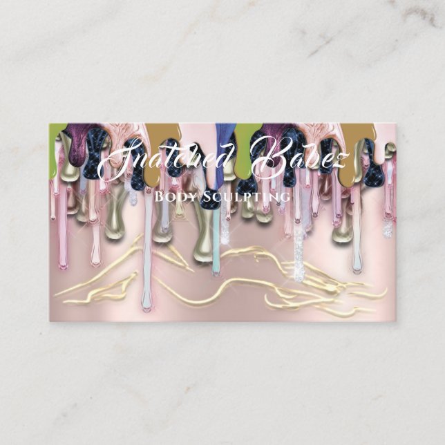 Body Sculpting Beauty Woman Logo Massage Drips  Business Card (Front)