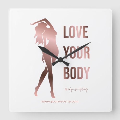 Body sculpting body contouring shaping spa gift  t square wall clock