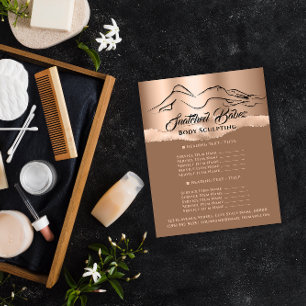 Body Sculpting Building Logo Rose SPA Price List Flyer