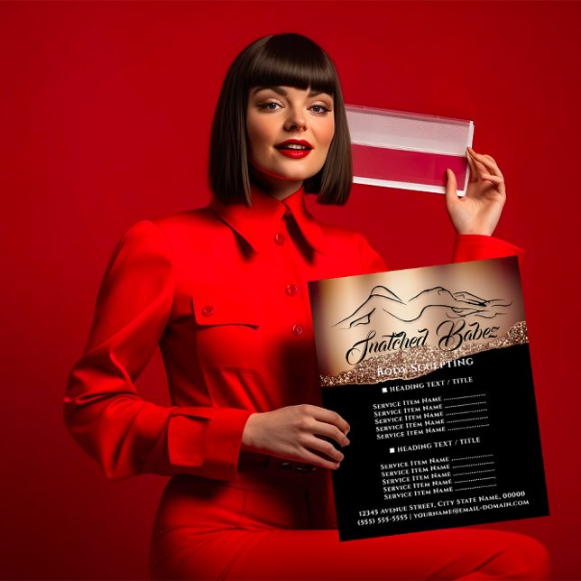 Body Sculpting Building SPA Logo Rose Price List  Flyer (Body Sculpting Building SPA Logo Rose Price List Flyer)