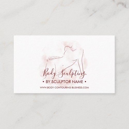 Body sculpting contouring spa burgundy business card
