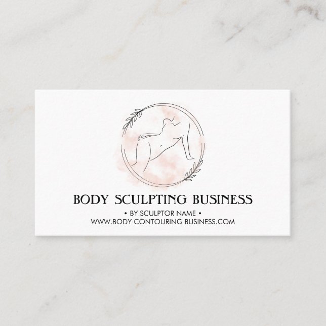 Body sculpting contouring spa Circle Logo Business Card (Front)