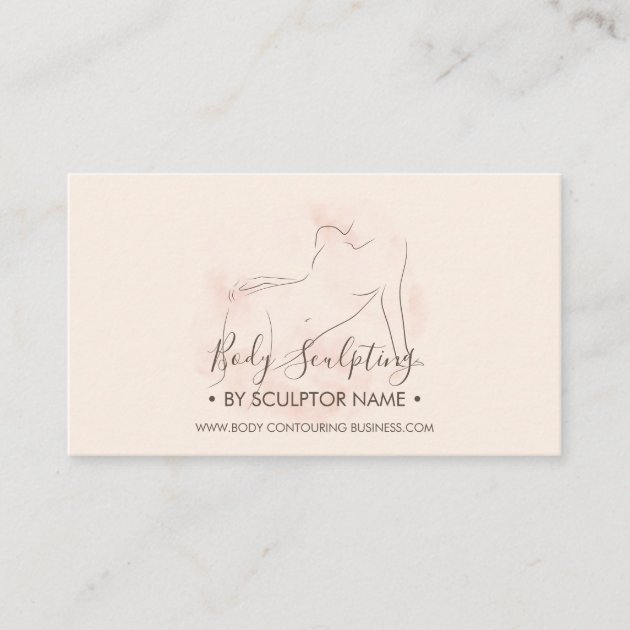 Body sculpting contouring spa esthetician business card