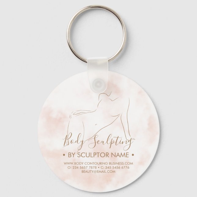 Body sculpting contouring spa esthetician keychain (Front)