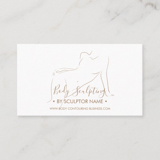 Body sculpting contouring spa girl beauty business card