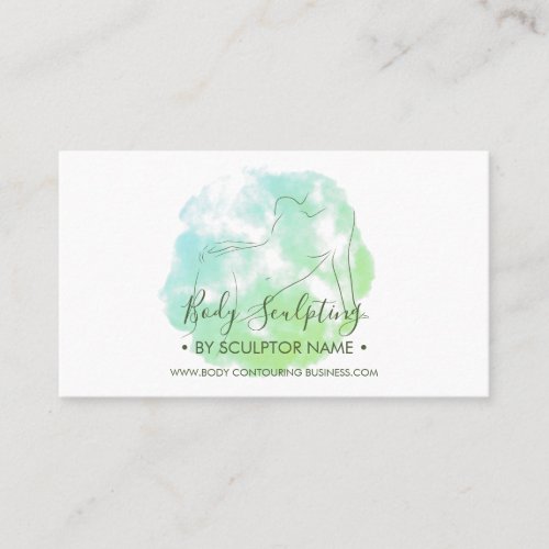 Body sculpting contouring spa green business card