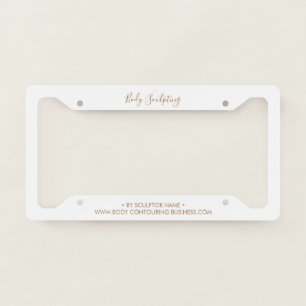 Body sculpting contouring spa script license plate frame