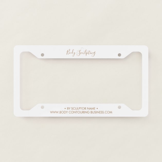 Body sculpting contouring spa script license plate frame