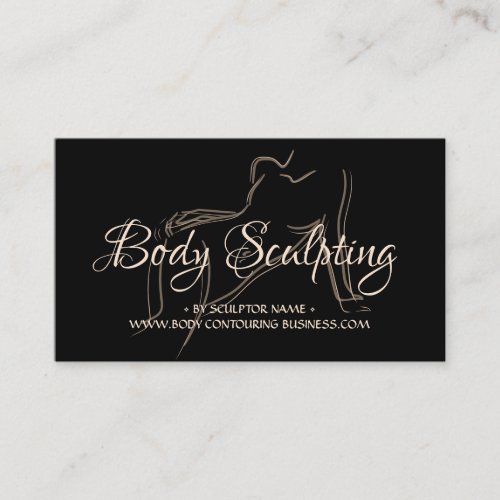 Body sculpting contouring spa woman sketch business card