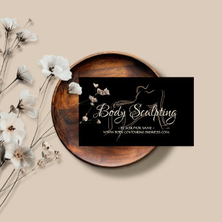 Body sculpting contouring spa woman sketch business card