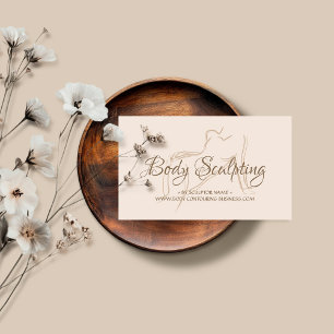Body sculpting contouring spa woman tan mobile business card