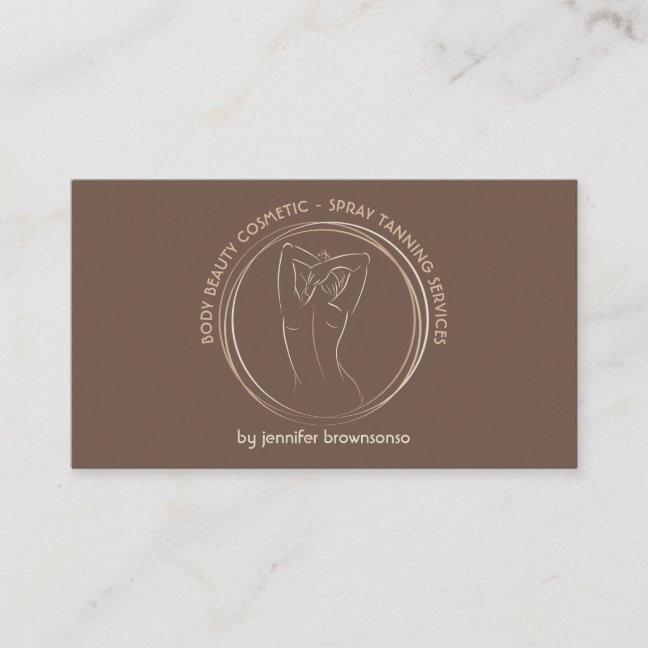 Body Sculpting Contouring Spray Tan Salon Bronzer Business Card