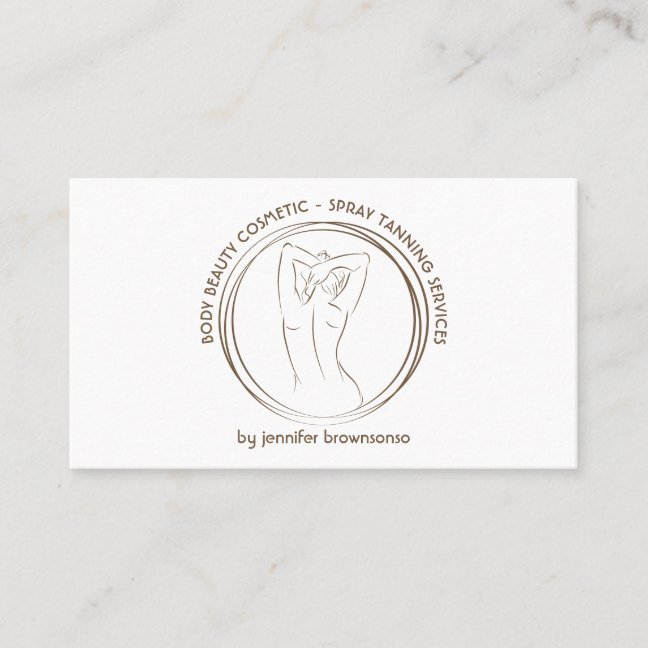 Body Sculpting Contouring Spray Tan Salon Business Card