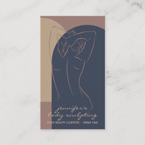 Body Sculpting Contouring Spray Tan Salon Elegant Business Card