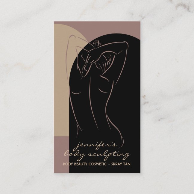 Body Sculpting Contouring Spray Tanning Salon Business Card