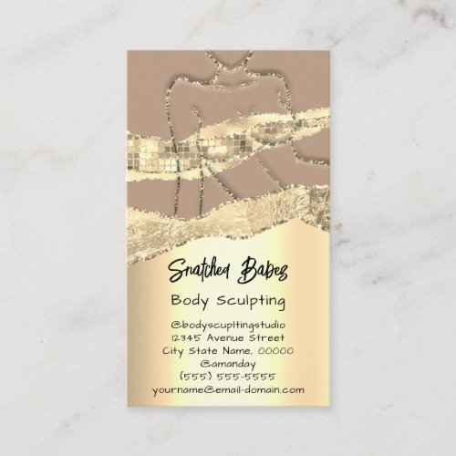 Body Sculpting Cosmetics Logo QR Code Rose Gold Business Card