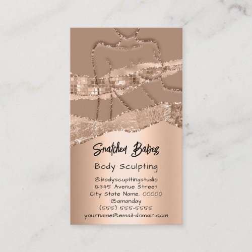 Body Sculpting Cosmetics Logo QR Code Rose Skinny Business Card