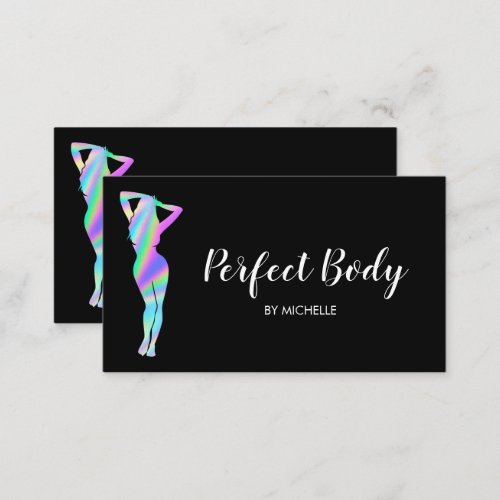 Body Sculpting Fitness Waist Trainer Holographic Business Card