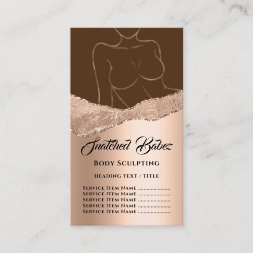 Body  Sculpting Logo Gold SPA Rose Brown Business Card