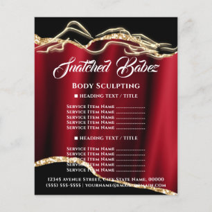 Body Sculpting Logo Red Wine Gold Price List Flyer
