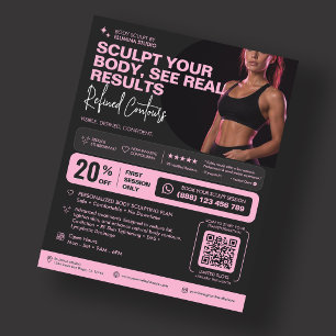Body Sculpting Slimming MedSpa Clinic Pink Black Flyer