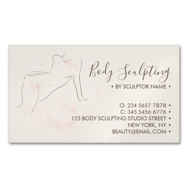 Body sculpting Treatment Care Business Card Magnet (Front)
