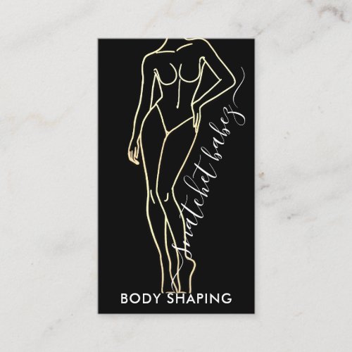 Body Shaping Massage SPA Wellness Black Gold Business Card