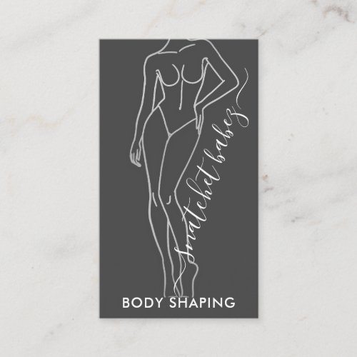 Body Shaping Massage SPA Wellness Silver Gray Business Card