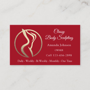 Body Shaping Sculpting Massage Care Gold Logo QR Business Card