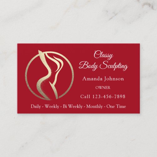 Body Shaping Sculpting Massage Care Gold Logo QR  Business Card