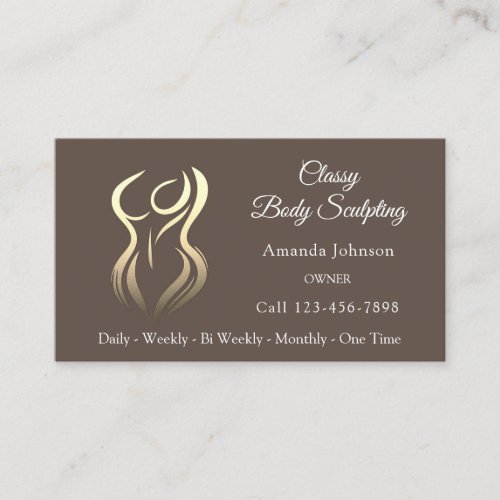 Body Shaping Sculpting Massage Gold Logo QRCODE Business Card