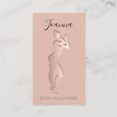 Body Shaping Sculpting QR Code Logo Powder Busines Business Card