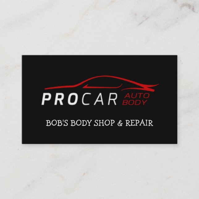 Body Shop and repair business card (Front)