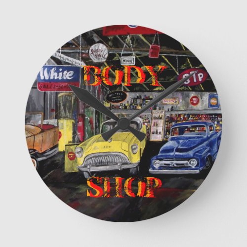 Body Shop Old Car Wall Clock