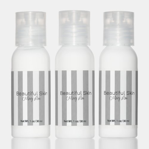  Body  Skin Lotion Travel Bottle Set Grey  White