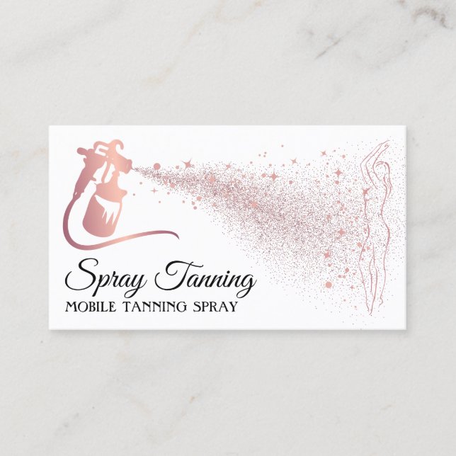 Body Tan Spray Rose Gold Women Business Card (Front)