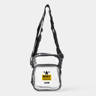 Body Under Construction Custom Name Clear Crossbody Bag