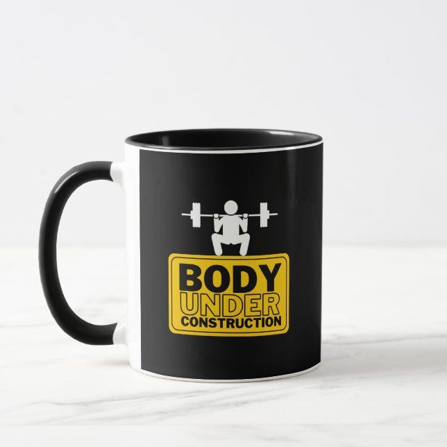 Body Under Construction Custom Name Mug (Left)