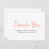 Body Waxing Skin Care Boutique Minimal Thank You Postcard | Zazzle