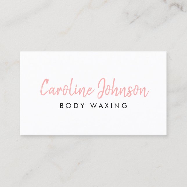 Body Waxing Wax Boutique Chalk Text Simple Business Card (Front)