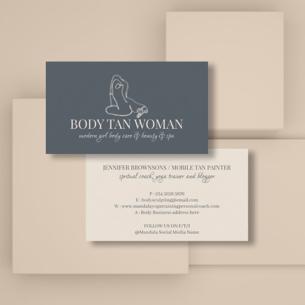 Body Woman Line Art Modern Business Card